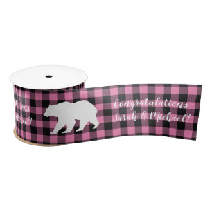Mama Beer Baby shower Woodland Lodge Girl Pink Satijnen Lint