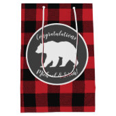 Mama Beer Baby shower Woodland Lodge Medium Cadeauzakje (Achterkant)