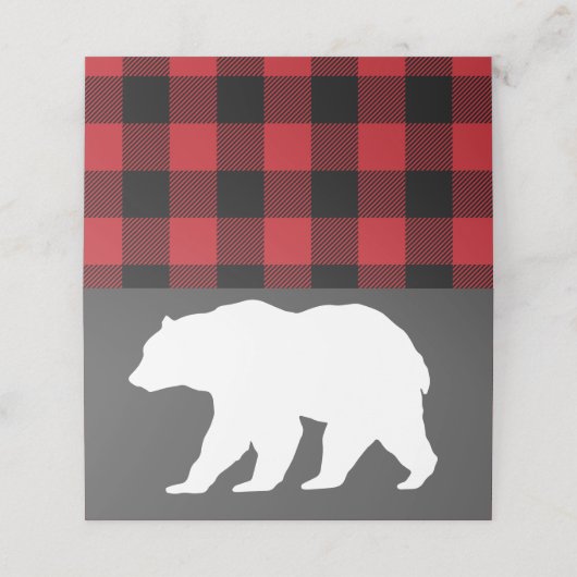 Mama Beer Baby shower Woodland Lodge Plaatskaartje (Buitenkant ongevouwen)