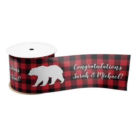 Mama Beer Baby shower Woodland Lodge Satijnen Lint (Spoel)