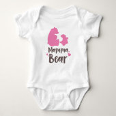 Mama Beer, Beer Cub, Cute Beer, Little Beer, Heart Romper (Voorkant)