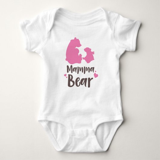 Mama Beer, Beer Cub, Cute Beer, Little Beer, Heart Romper (Voorkant)