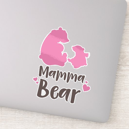 Mama Beer, Beer Cub, Cute Beer, Little Beer, Heart Sticker (Detail)