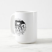 Mama Beer Beschermer Zwart & Wit Script Mama Beer Koffiemok (Voorkant links)