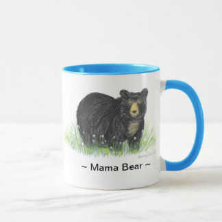 ~ Mama Beer ~ Black Beer blue trim mok