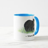 ~ Mama Beer ~ Black Beer blue trim mok (Voorkant rechts)