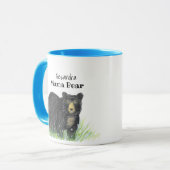 ~ Mama Beer ~ Black Beer blue trim Mok (Voorkant links)