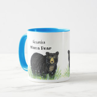 ~ Mama Beer ~ Black Beer blue trim Mok