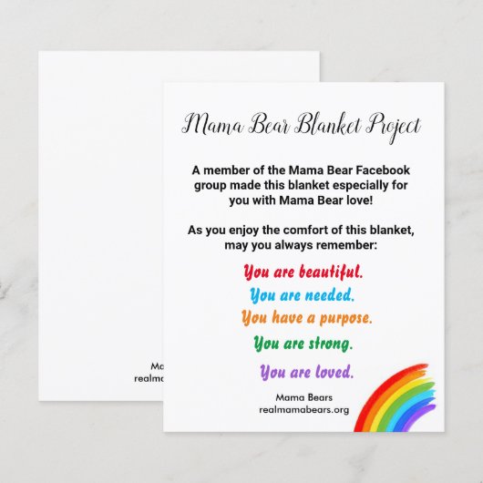 Mama Beer Blanket Project Note (Voorkant / Achterkant)