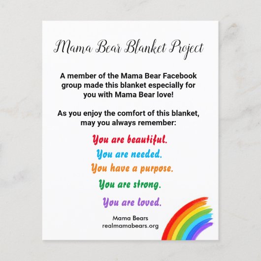 Mama Beer Blanket Project Note (Voorkant)