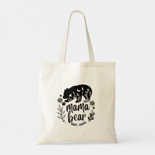 Mama Beer Bloemen Zwart-wit Typografie Gift Tote Bag