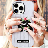 Mama Beer Bloemmotief Rustiek Hout Case-Mate iPhone Case