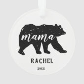 Mama Beer Bosdieren Familie Kerst Ornamenten (achterkant)
