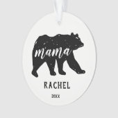 Mama Beer Bosdieren Familie Kerst Ornamenten (voorkant)