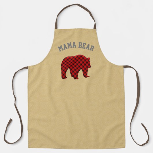 Mama Beer buffalo plaid beer Kerstmis Schort (Voorkant)