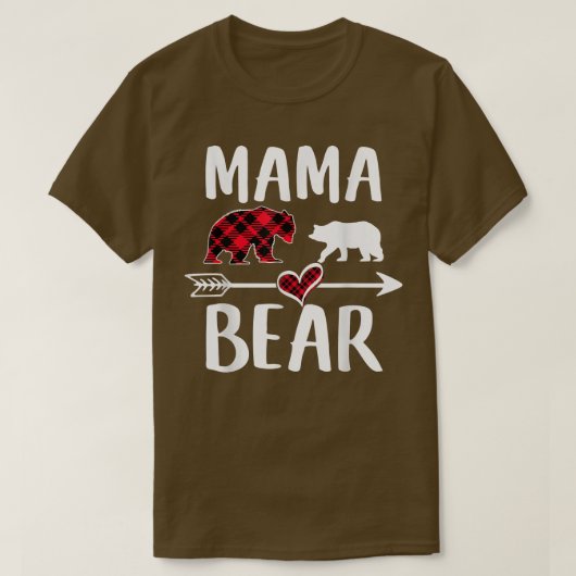 Mama Beer Buffalo Red Pset Kerstmis Pajama Famil T-shirt (Design voorkant)