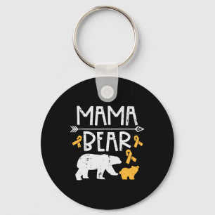 Mama Beer Childhood Cancer Ribbon Awareness Mo Sleutelhanger