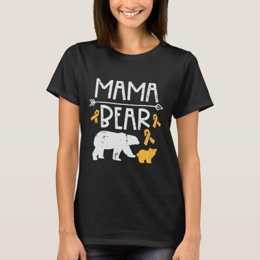 Mama Beer Childhood Cancer Ribbon Awareness Mo T-shirt (Voorkant)