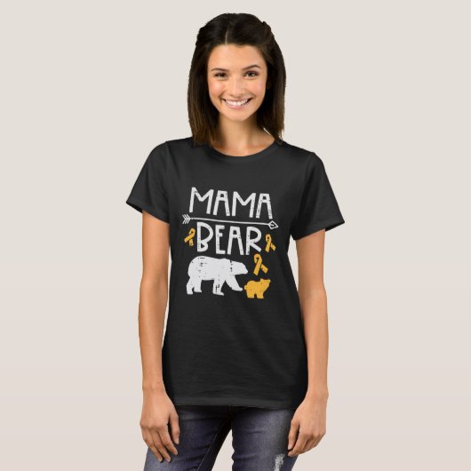 Mama Beer Childhood Cancer Ribbon Awareness Mo T-shirt (Voorkant volledig)