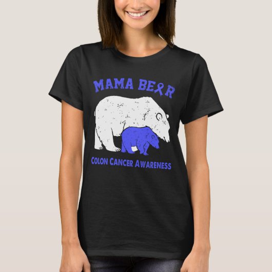 Mama Beer COLON CANCER Awareness T-shirt (Voorkant)