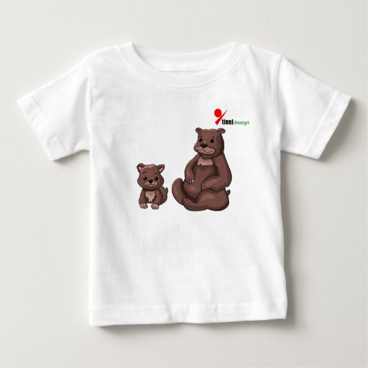 Mama Beer & Cub Baby T-shirt (Voorkant)