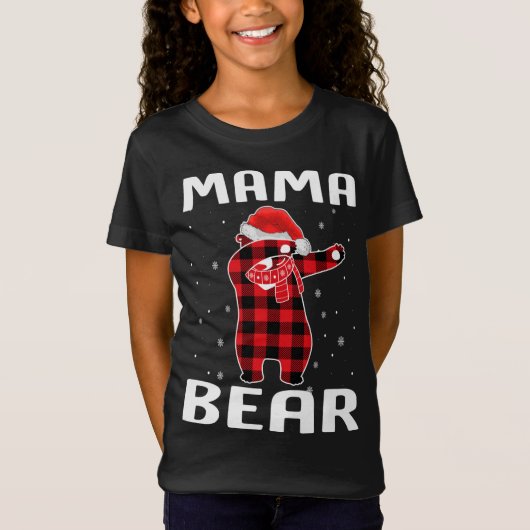 Mama Beer Dabbing Kerstmis pyjama met Santa Hat T-shirt (Voorkant)
