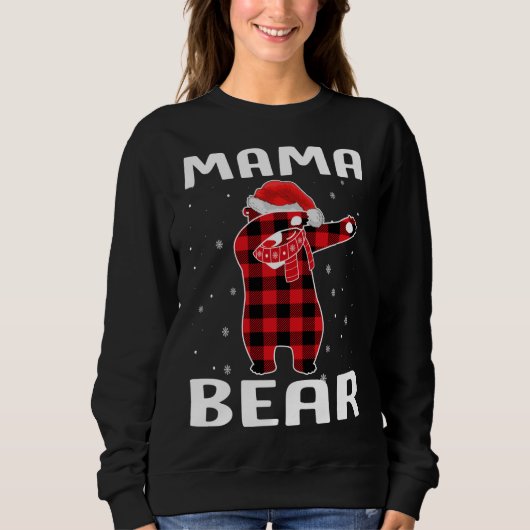 Mama Beer Dabbing Kerstmis pyjama met Santa Hat Trui (Voorkant)