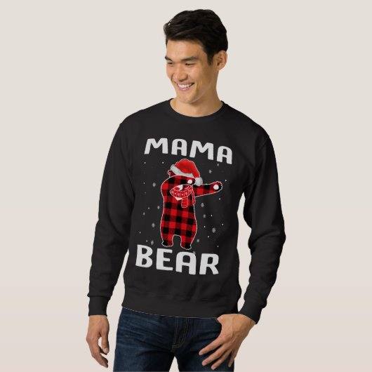 Mama Beer Dabbing Kerstmis pyjama met Santa Hat Trui (Voorkant volledig)