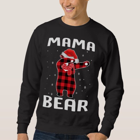 Mama Beer Dabbing Kerstmis pyjama met Santa Hat Trui (Voorkant)