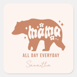 Mama Beer - de hele dag door Vierkante Sticker