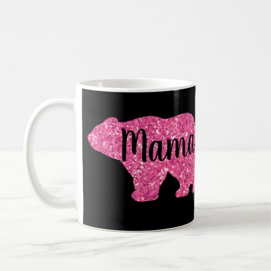  Mama beer design moederdag cadeau zwart Koffiemok (Links)
