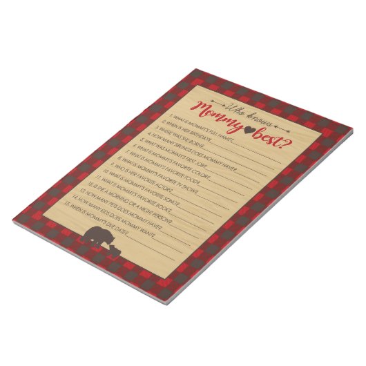 Mama Beer die weet mama beste Baby spel - 40 Pack Notitieblok (Schuin)