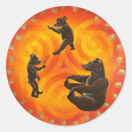 Mama Beer Dierengids Hex Teken Ronde Sticker