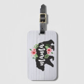 Mama Beer Elegant Rustic Floral Flowers mama Bagagelabel (Voorkant (verticaal))