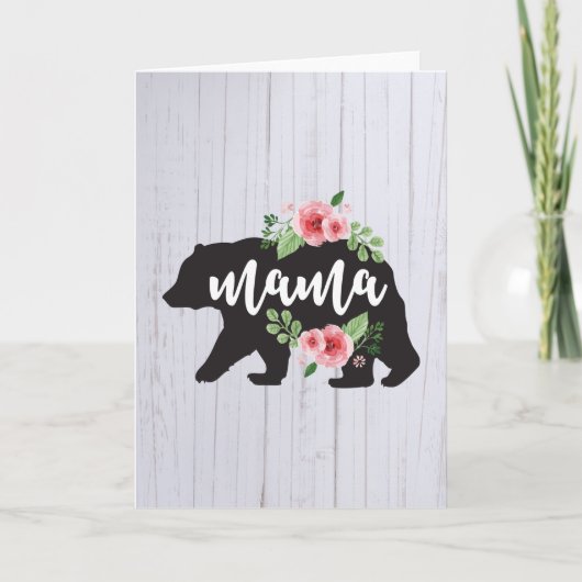 Mama Beer Elegant Rustic Floral Flowers mama Kaart (Voorkant)