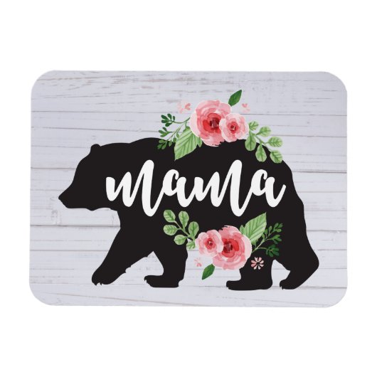 Mama Beer Elegant Rustic Floral Flowers mama Magneet (Horizontaal)
