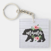 Mama Beer Elegant Rustic Floral Flowers mama Sleutelhanger (Voorkant)