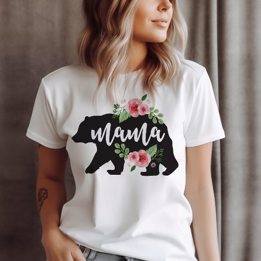 Mama Beer Elegant Rustic Floral Flowers mama Tri-Blend Shirt