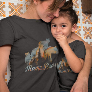 Mama Beer en baby Beer bos Moederdag T-shirt