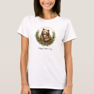 Mama beer en baby beer bos Moederdag T-shirt