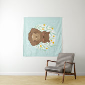 Mama Beer en Baby Beer op Aqua Blue Wandkleed (In Situ (horizontaal))