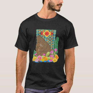 Mama Beer en Baby Cub Fiesta Cactus Bloemendier T-shirt