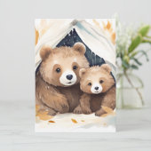 Mama Beer en Cub Baby shower Kaart (Staand voorkant)