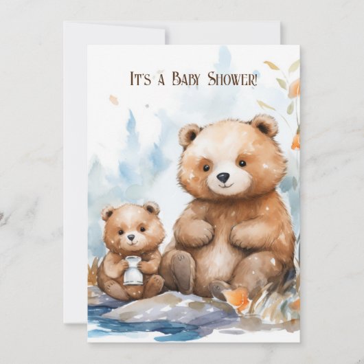 Mama Beer en Cub Baby shower Kaart (Voorkant)