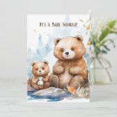 Mama Beer en Cub Baby shower Kaart (Staand voorkant)