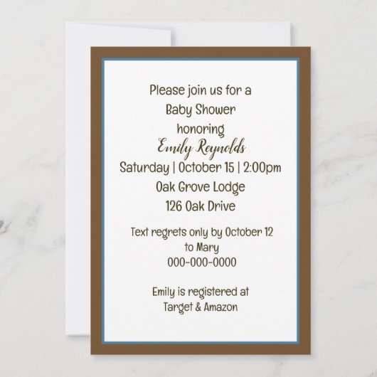 Mama Beer en Cub Baby shower Kaart (Achterkant)