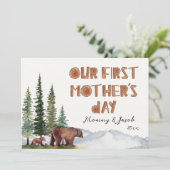 Mama Beer en Haar Welp Moederdag Kaart (Staand voorkant)