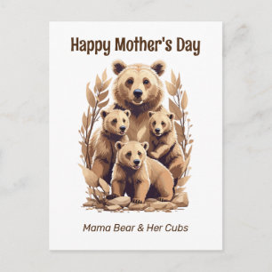 Mama Beer en Haar Welpen - Gelukkige Moederdag Briefkaart