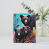Mama Beer en welpen Briefkaart (Staand voorkant)