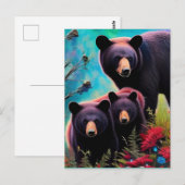 Mama Beer en welpen Briefkaart (Voorkant / Achterkant)
